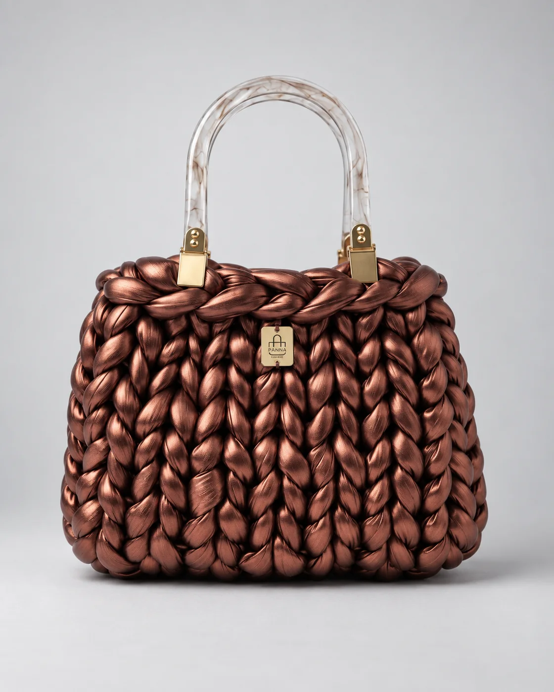 Rame, trecce grosse, borsa fatta a mano Panna Bags
