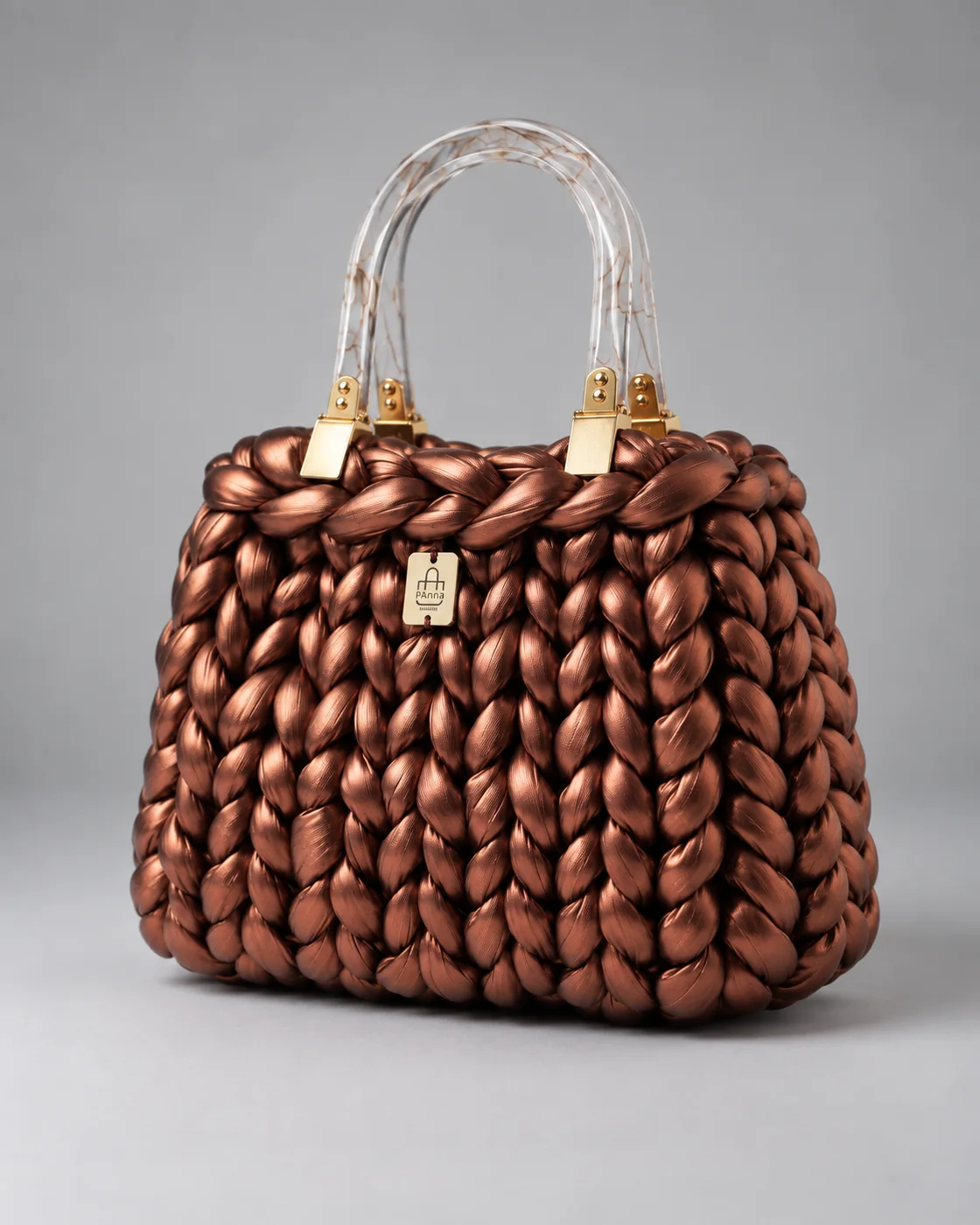 Rame, trecce grosse, borsa fatta a mano Panna Bags