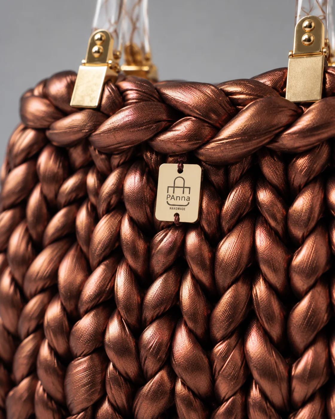 Rame, trecce grosse, borsa fatta a mano Panna Bags