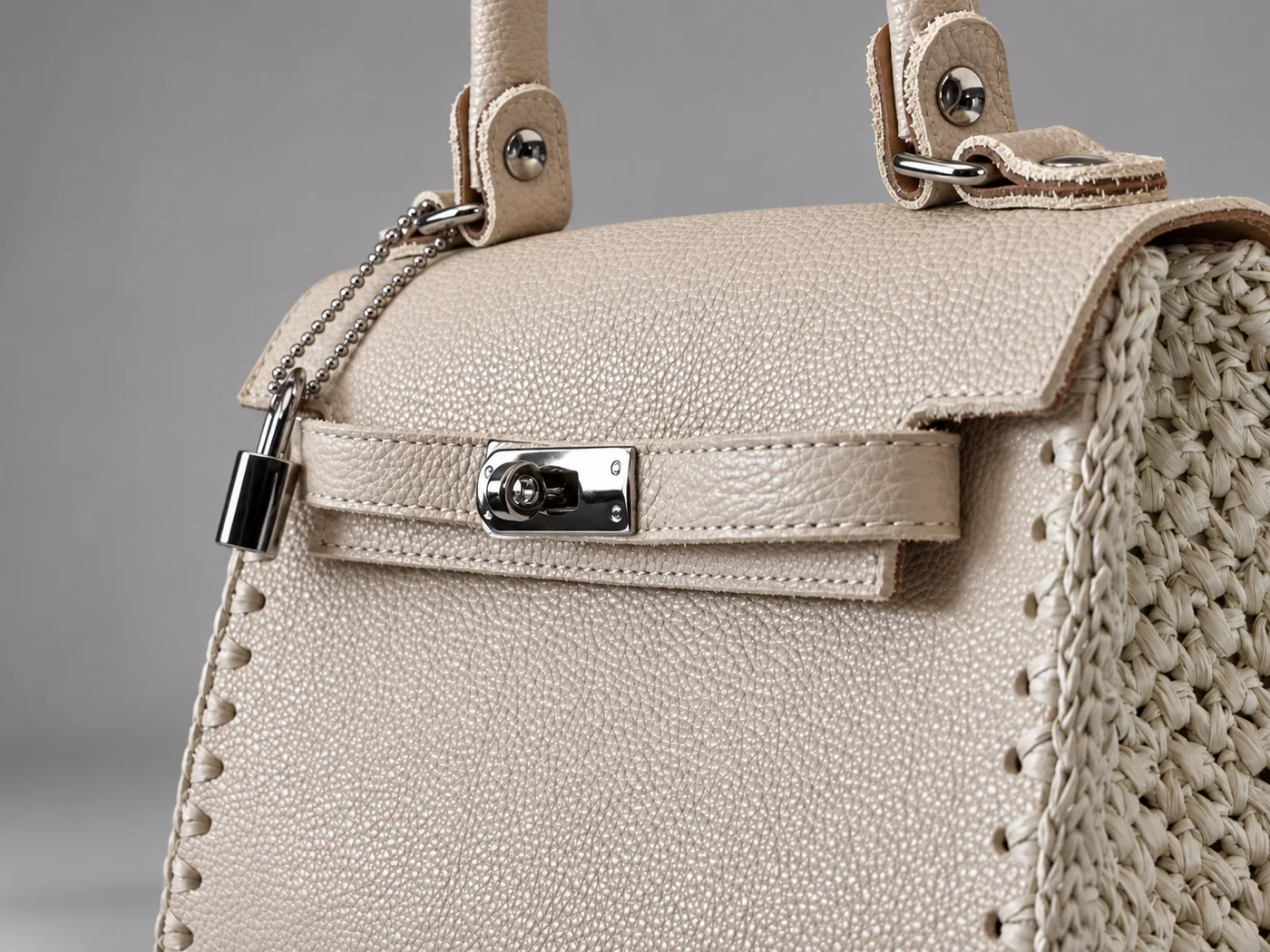 Mini kelly avorio, borsa fatta a mano Panna Bags