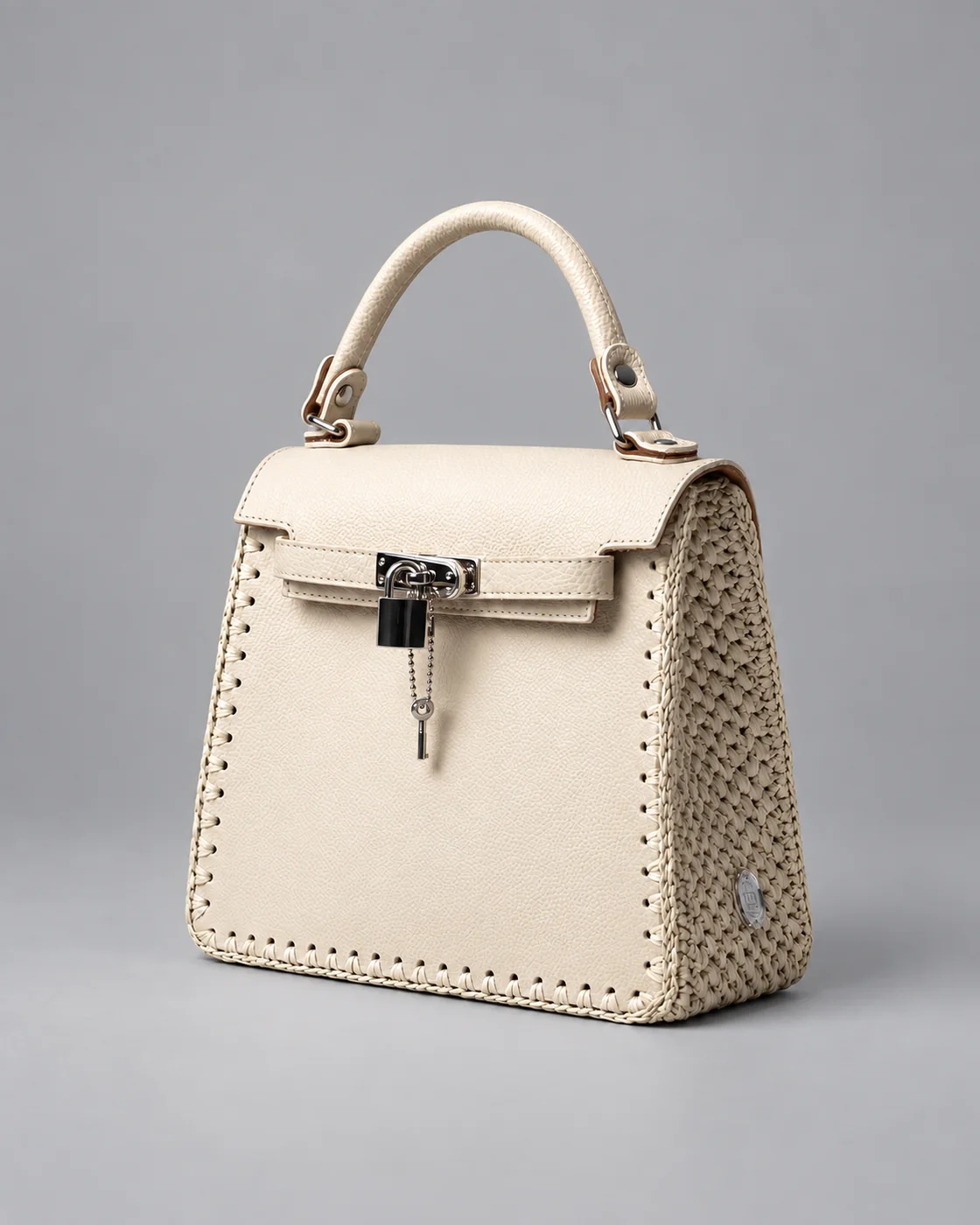 Mini kelly avorio, borsa fatta a mano Panna Bags