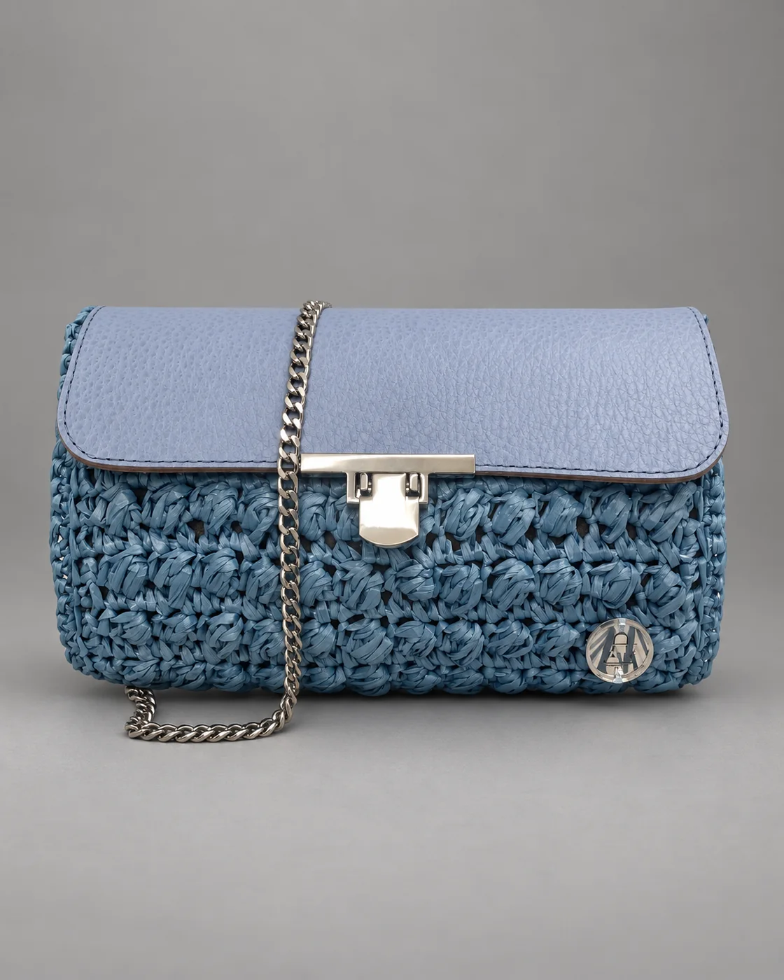 Azzurra, patta in pelle, borsa fatta a mano Panna Bags