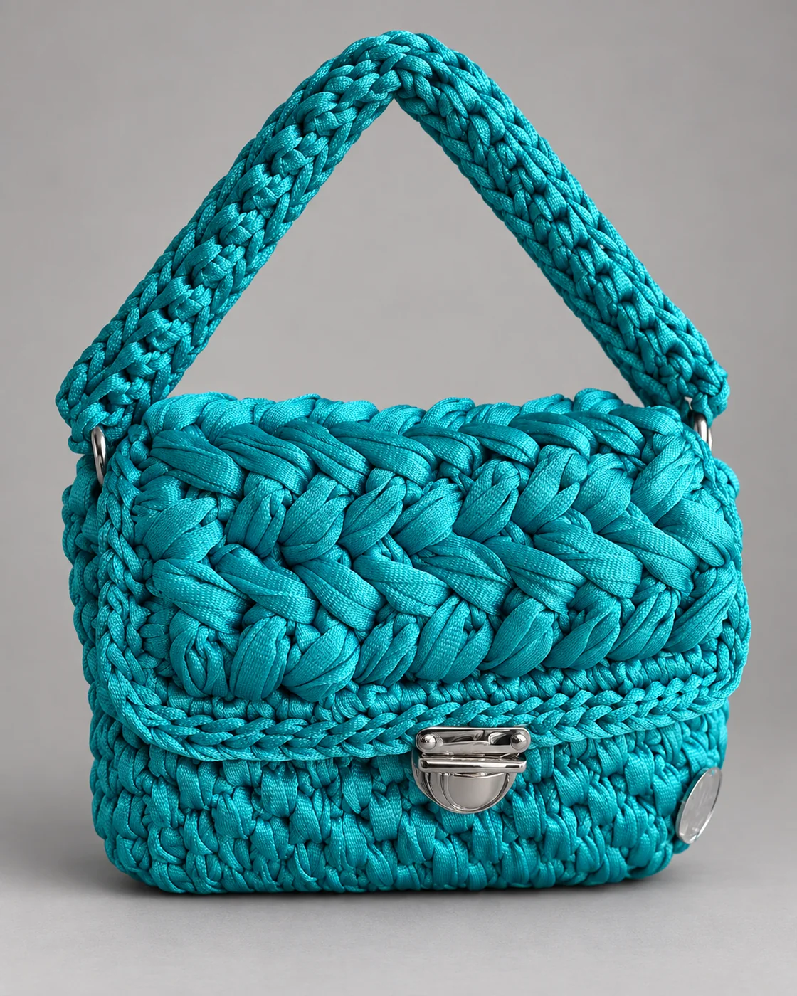 Turchese, trecce grosse, borsa fatta a mano Panna Bags