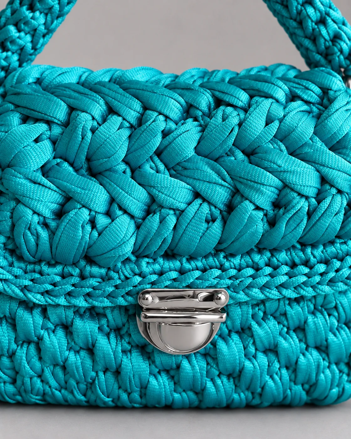 Turchese, trecce grosse, borsa fatta a mano Panna Bags