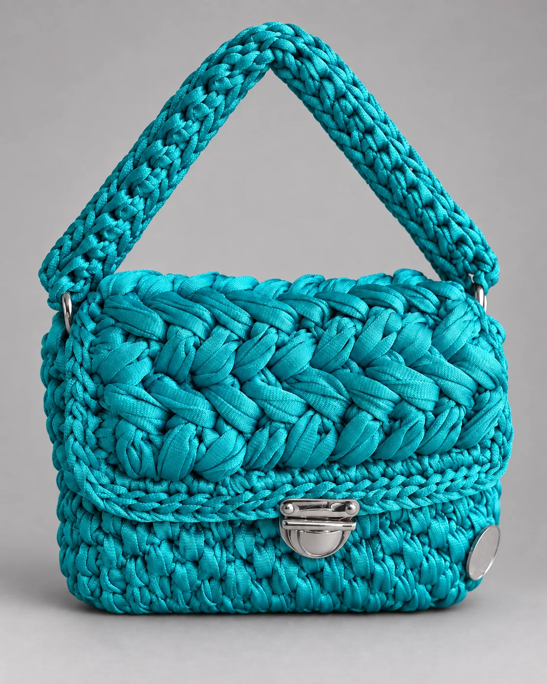 Turchese, trecce grosse, borsa fatta a mano Panna Bags