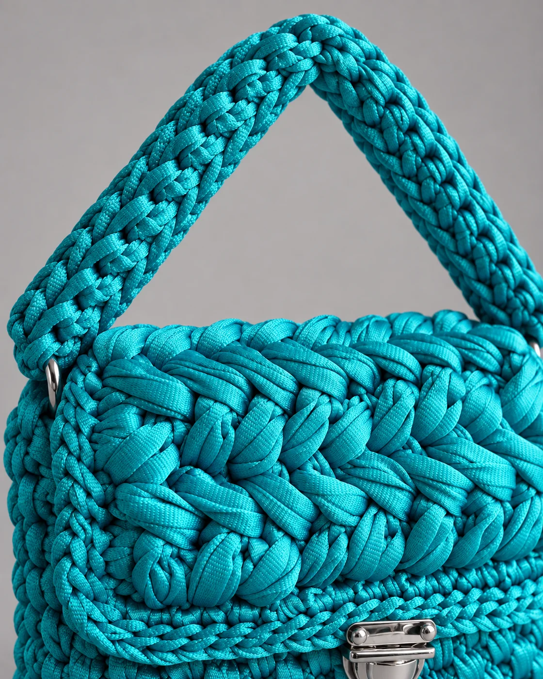 Turchese, trecce grosse, borsa fatta a mano Panna Bags