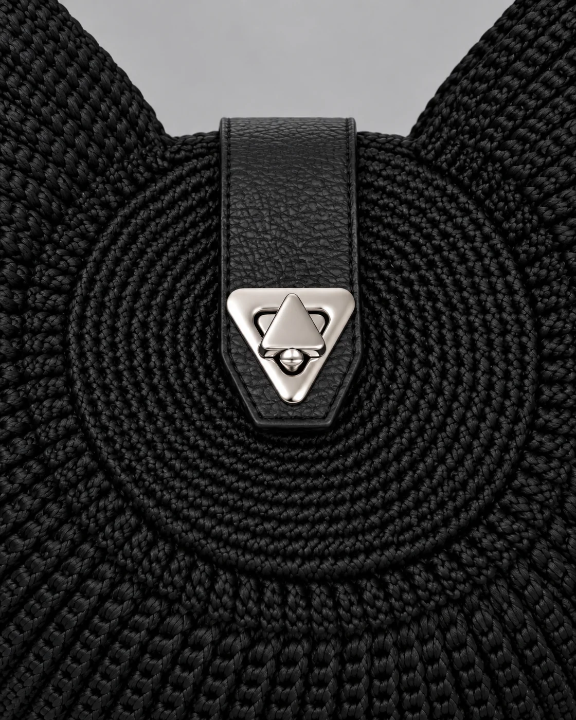 Mezzaluna nera, borsa fatta a mano Panna Bags