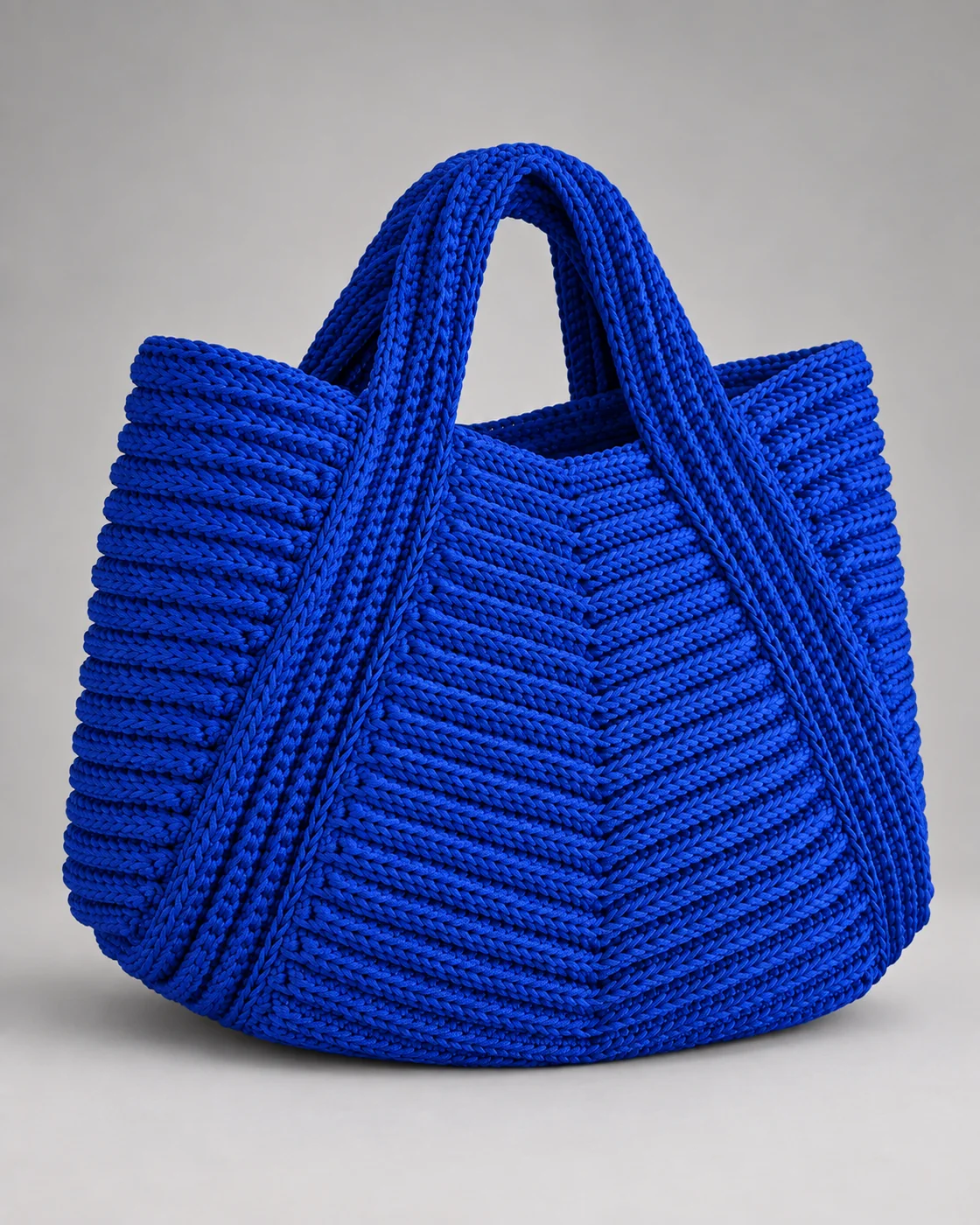 Blu elettrico, a coste, borsa fatta a mano Panna Bags