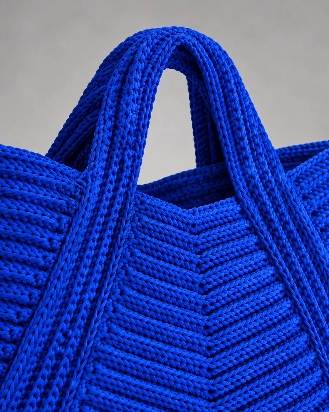Blu elettrico, a coste, borsa fatta a mano Panna Bags
