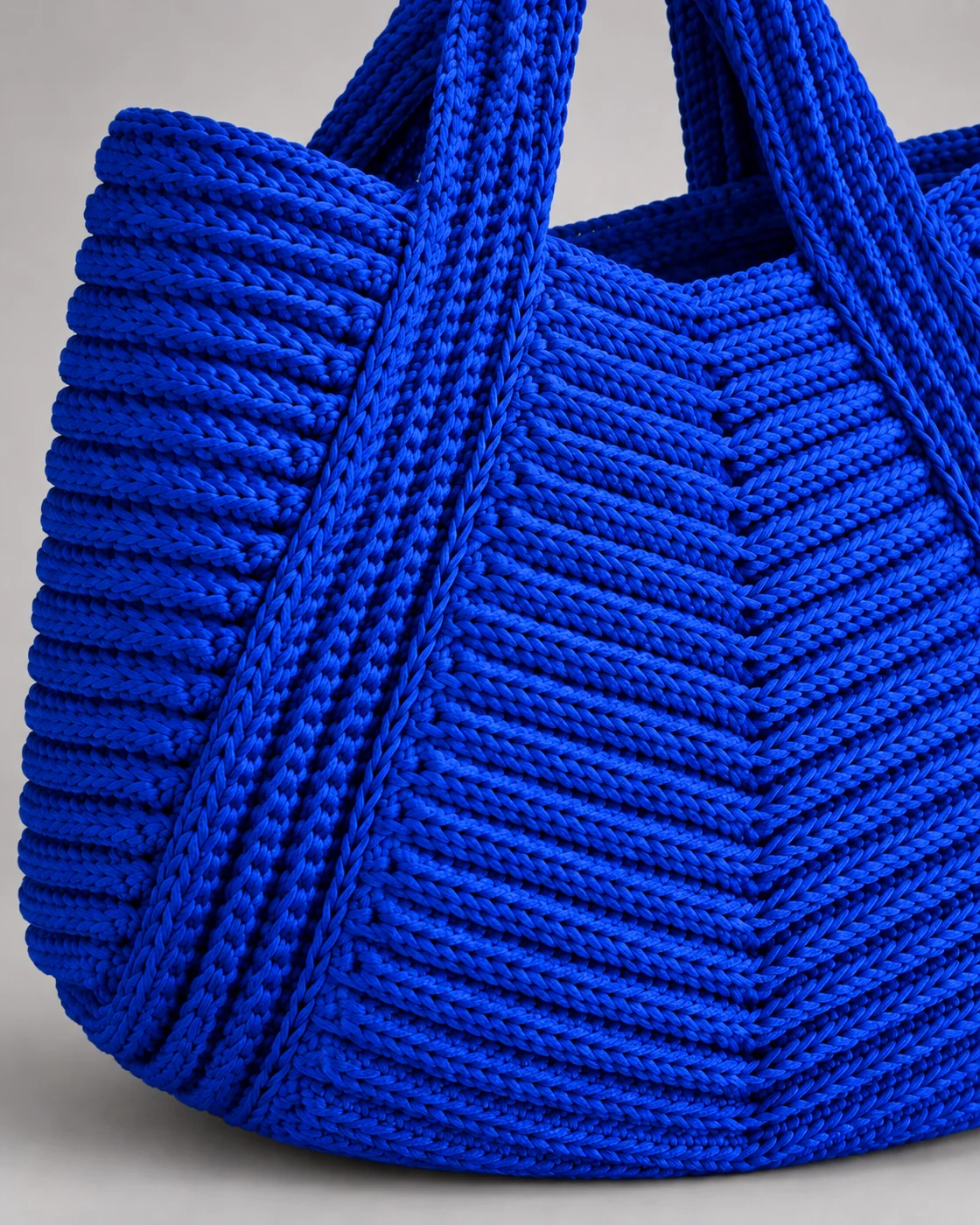 Blu elettrico, a coste, borsa fatta a mano Panna Bags