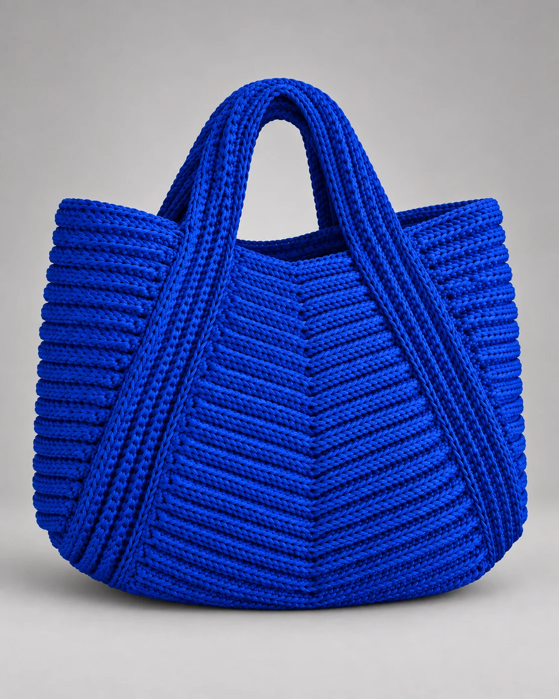 Blu elettrico, a coste, borsa fatta a mano Panna Bags