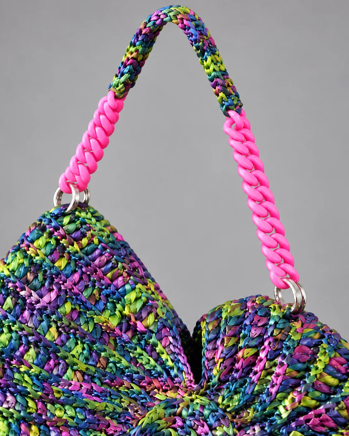 Multicolor fluo, borsa fatta a mano Panna Bags
