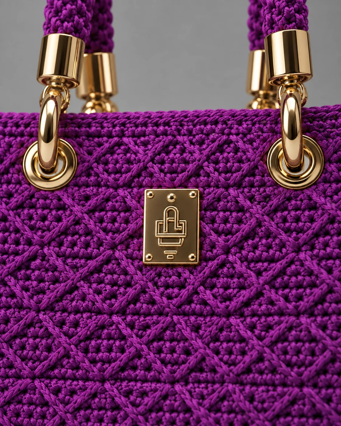 Viola, punto rombo, borsa fatta a mano Panna Bags