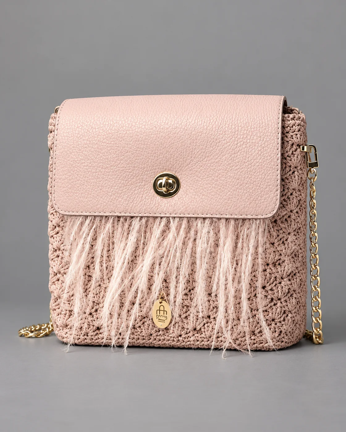 Cipria, piume, borsa fatta a mano Panna Bags