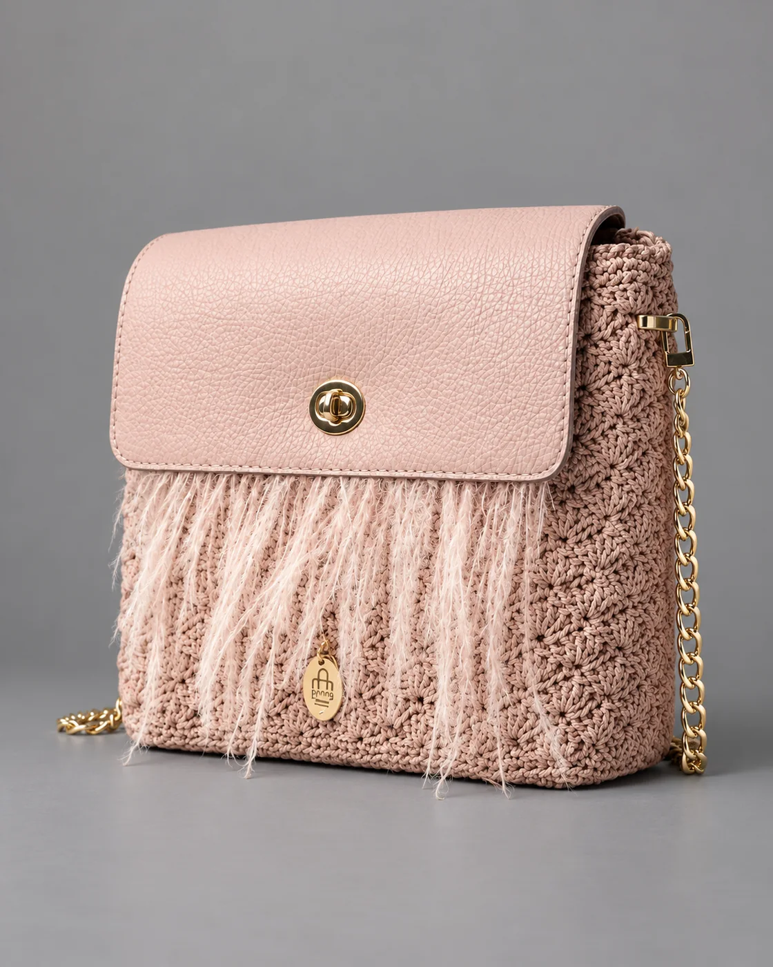 Cipria, piume, borsa fatta a mano Panna Bags