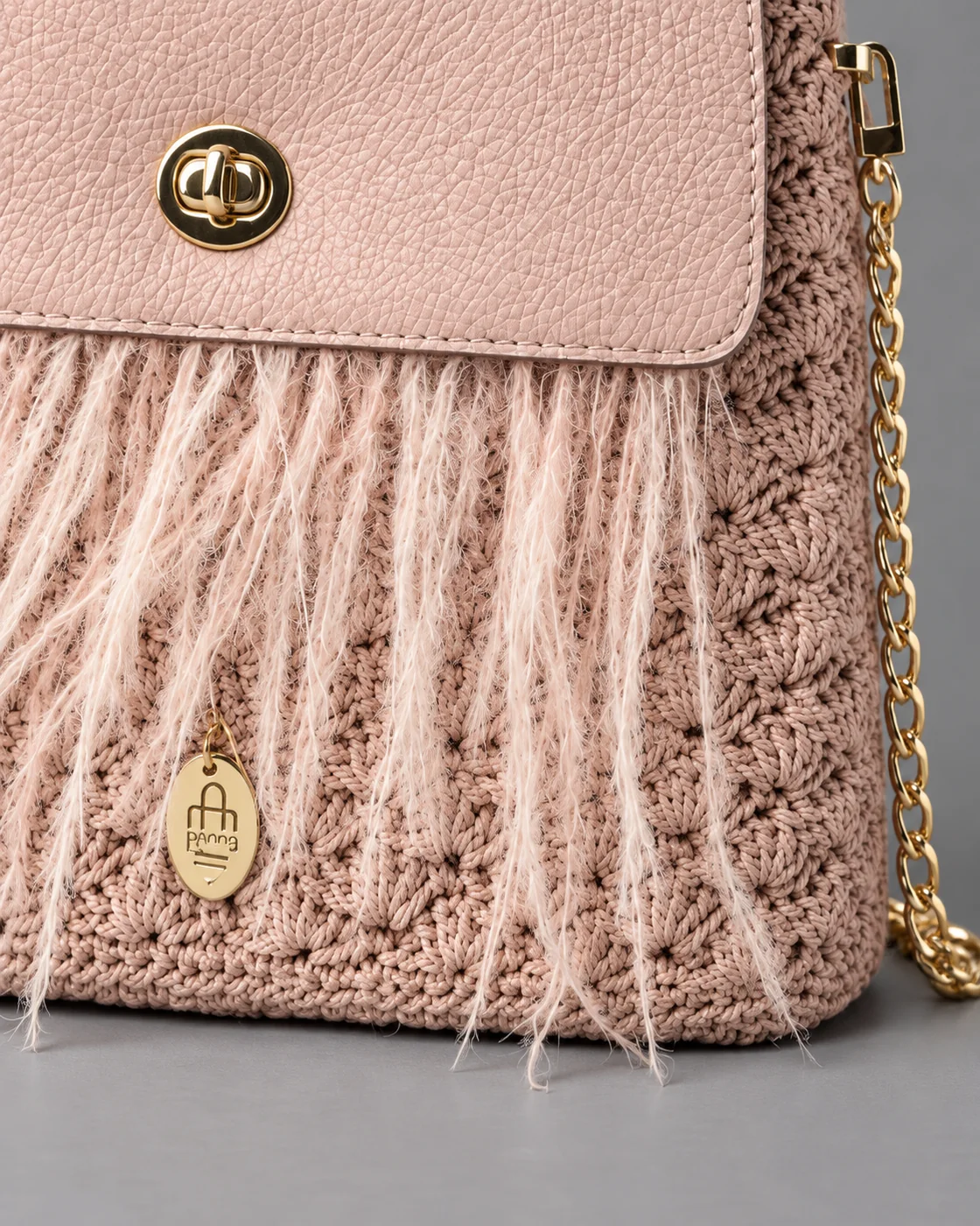 Cipria, piume, borsa fatta a mano Panna Bags