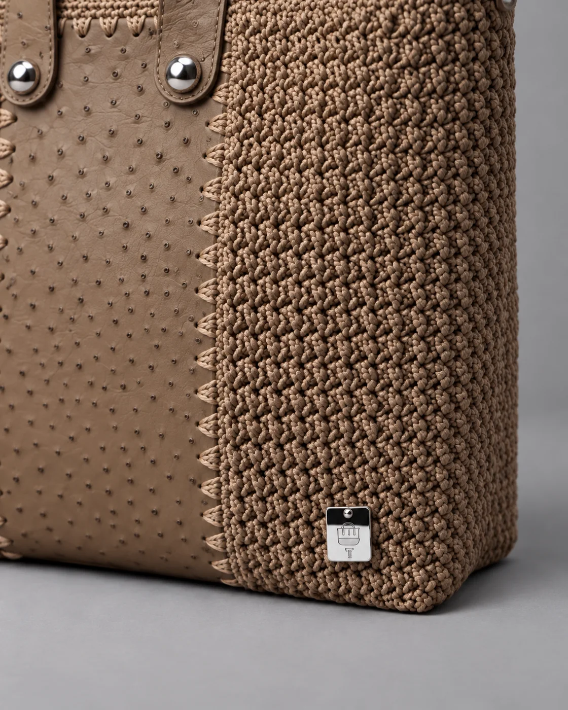 Tote taupe, borsa fatta a mano Panna Bags