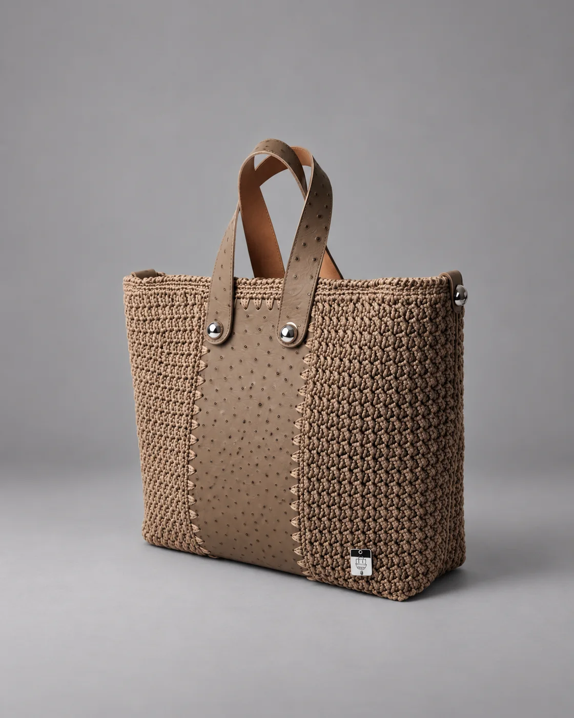 Tote taupe, borsa fatta a mano Panna Bags