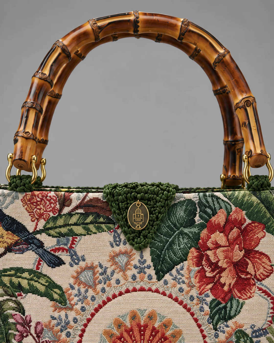 Tote gobelin floreale, borsa fatta a mano Panna Bags