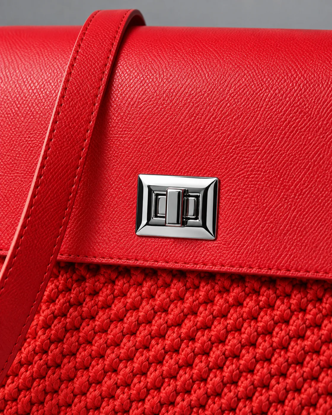 Rossa, patta in pelle, borsa fatta a mano Panna Bags
