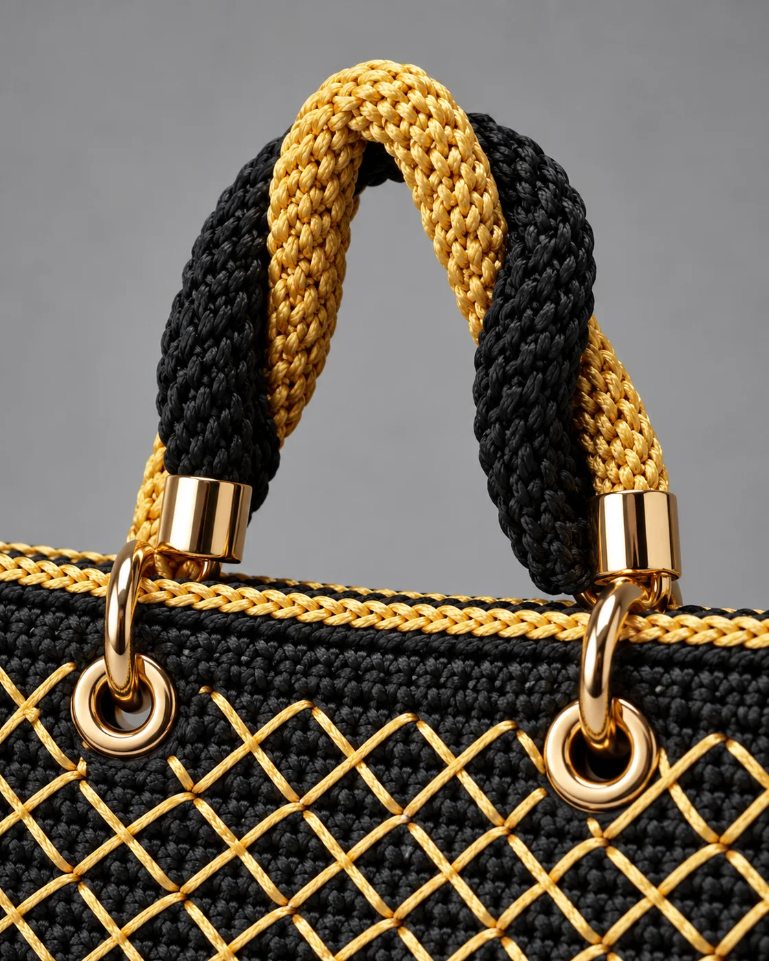 Verde e oro, rombi, borsa fatta a mano Panna Bags