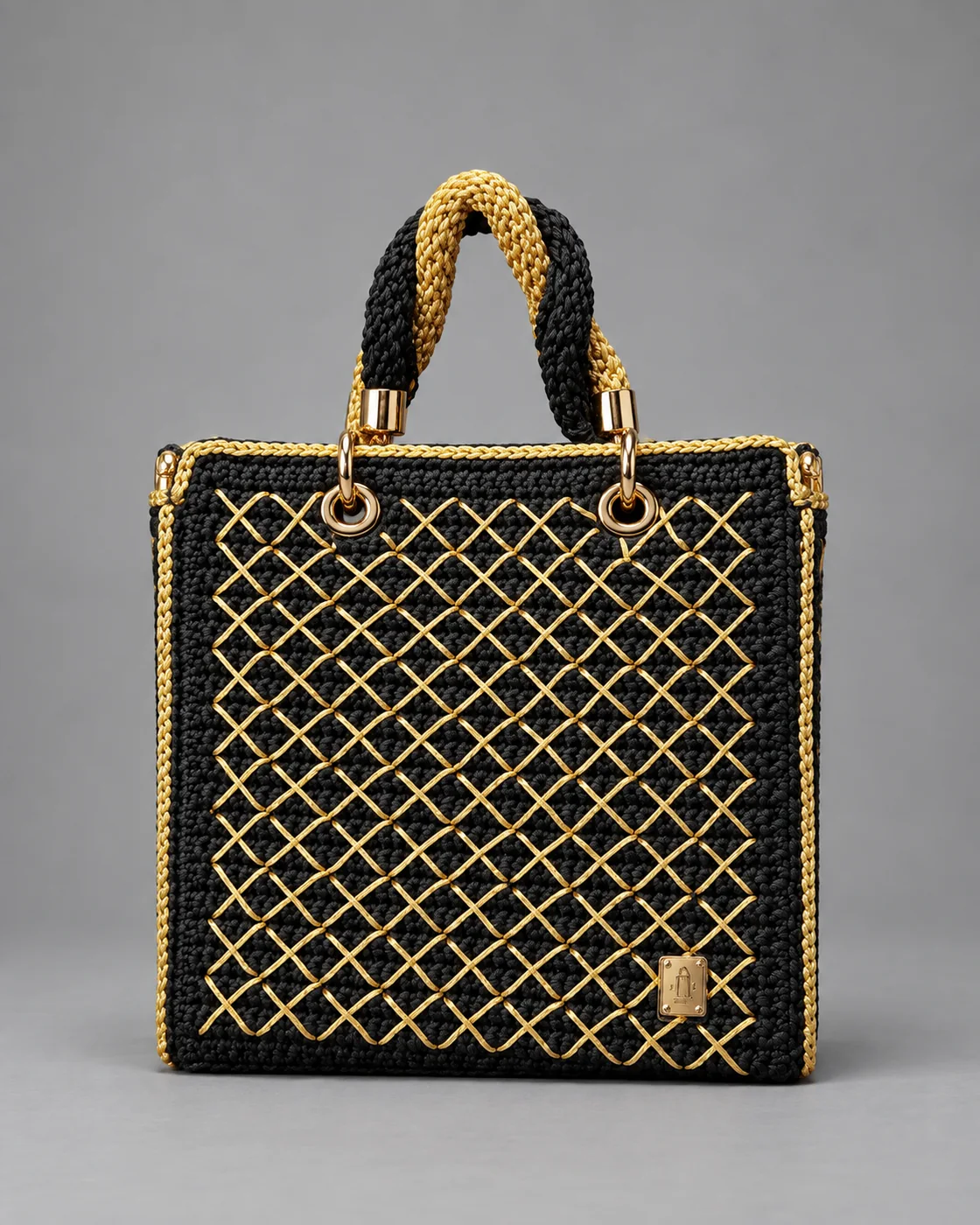 Verde e oro, rombi, borsa fatta a mano Panna Bags