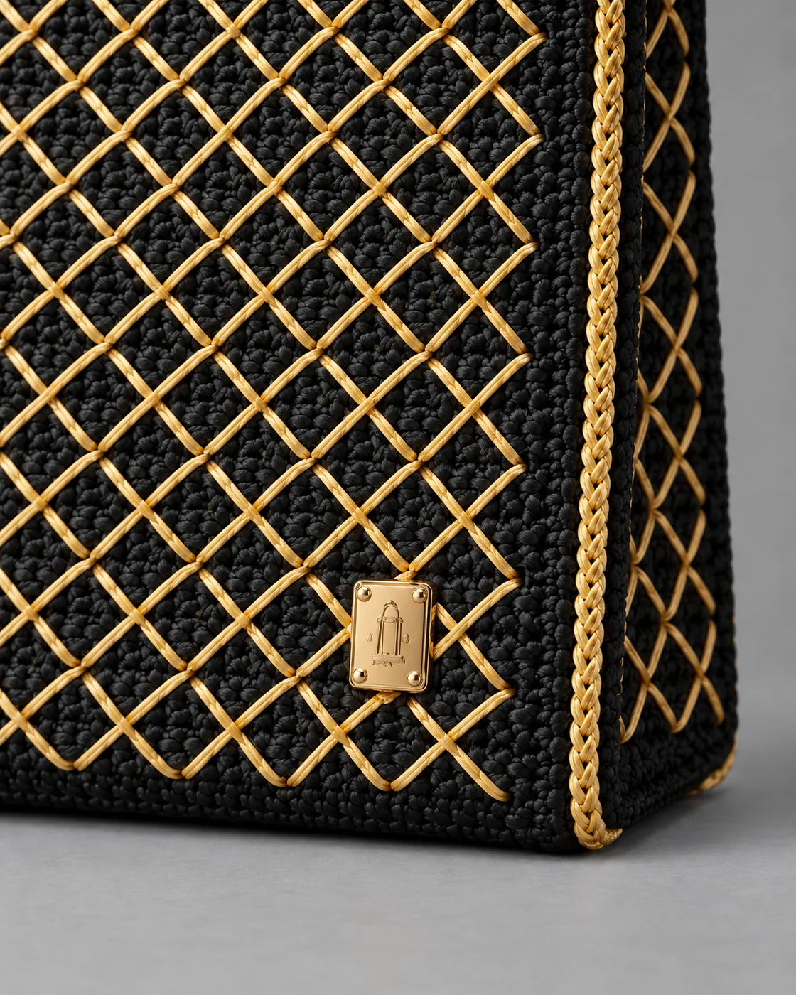 Verde e oro, rombi, borsa fatta a mano Panna Bags