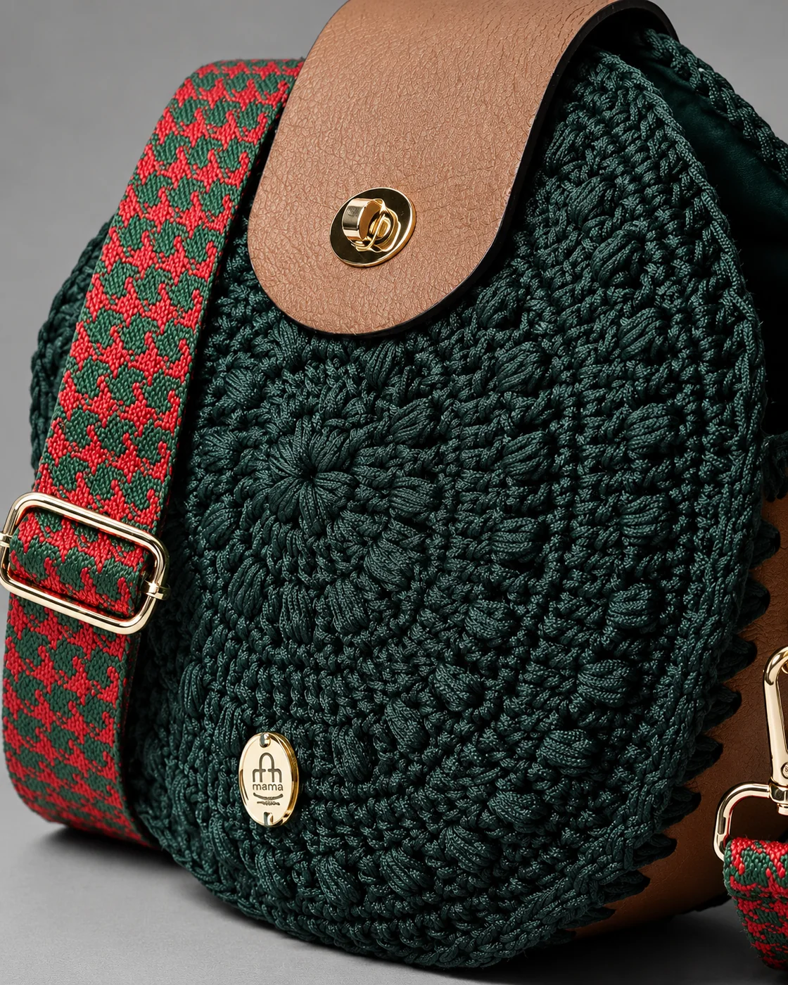 Granny verde bosco, borsa fatta a mano Panna Bags