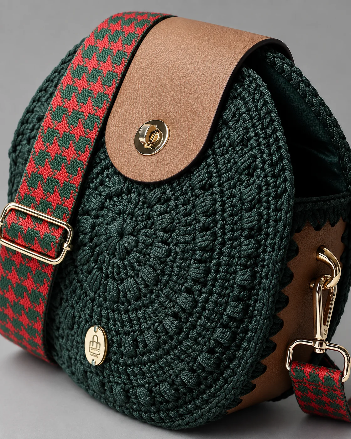 Granny verde bosco, borsa fatta a mano Panna Bags