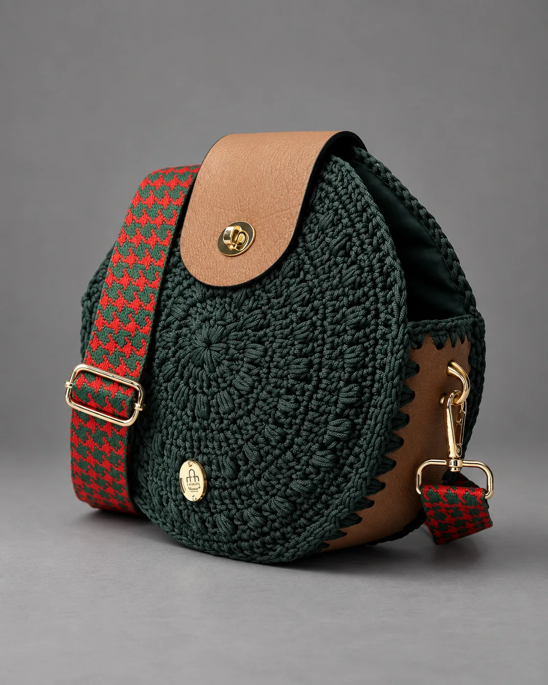 Granny verde bosco, borsa fatta a mano Panna Bags