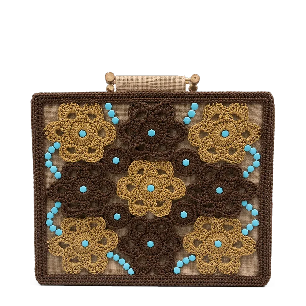 Cartella senape con fiori