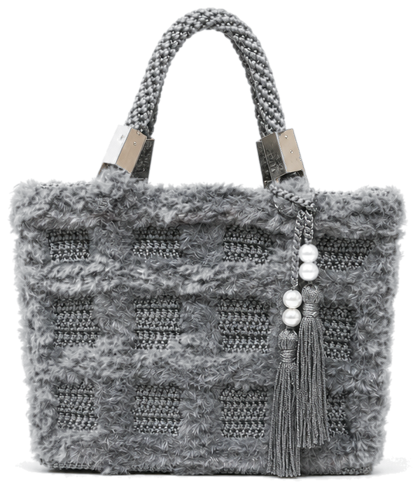 Tote Panna Bags grigia a scacchi
