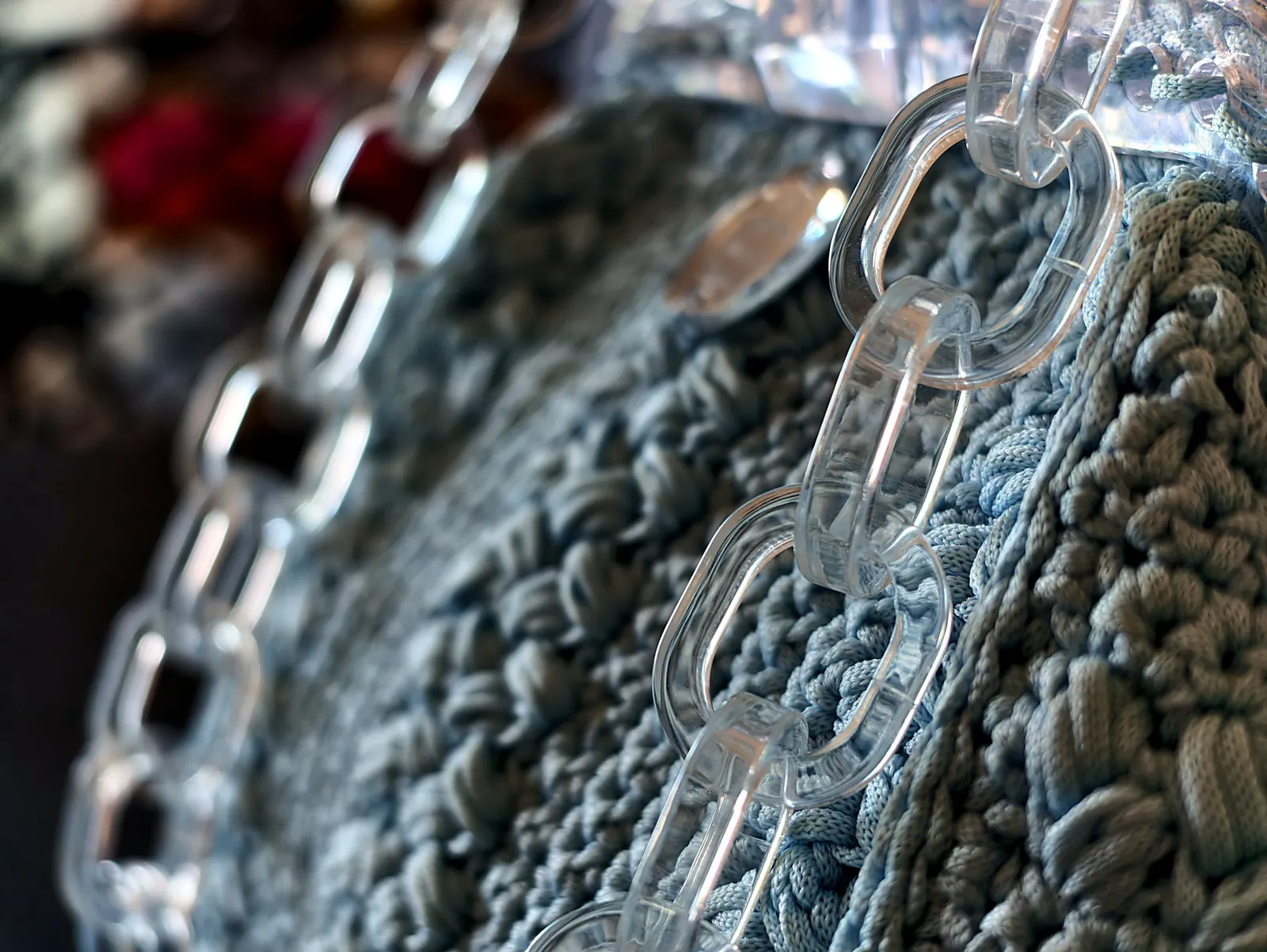 Celeste, manico in plexiglass, particolare